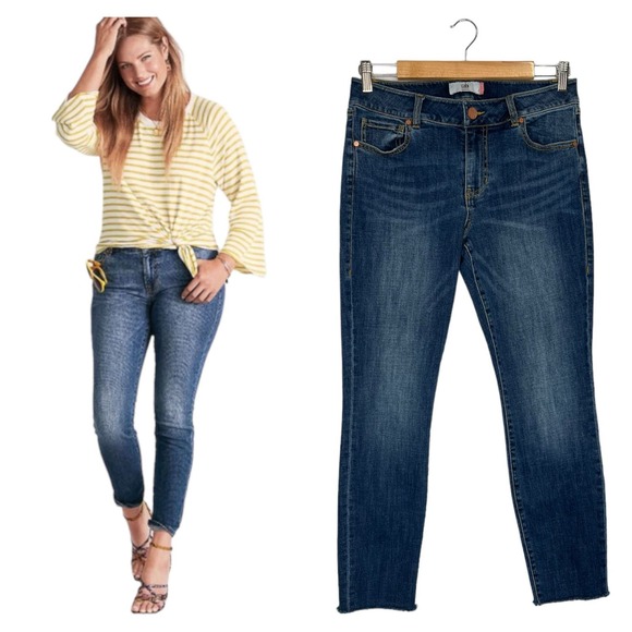 CAbi Denim - CAbi Jeans Womens 8 The Skinny Classic Wash Mid Rise Raw Hem Stretch 5882 Blue